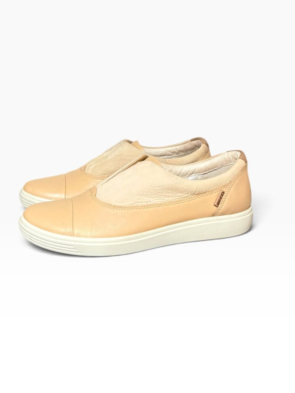 Ecco Soft Slip On Sneaker 8 Women Beige Neutral Powder Classic Danish Comfort